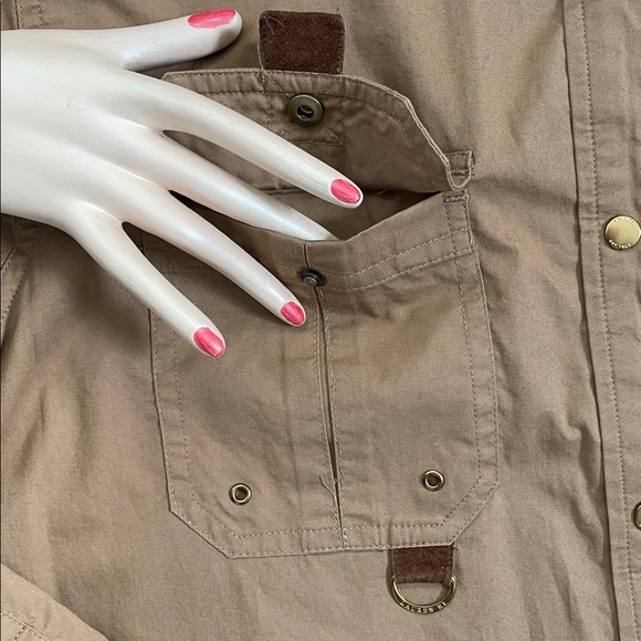 Ralph Lauren Women’s Military/Safari Vibes Khaki Long-Sleeve Snap Up Shirt S NWT - Picture 8 of 16
